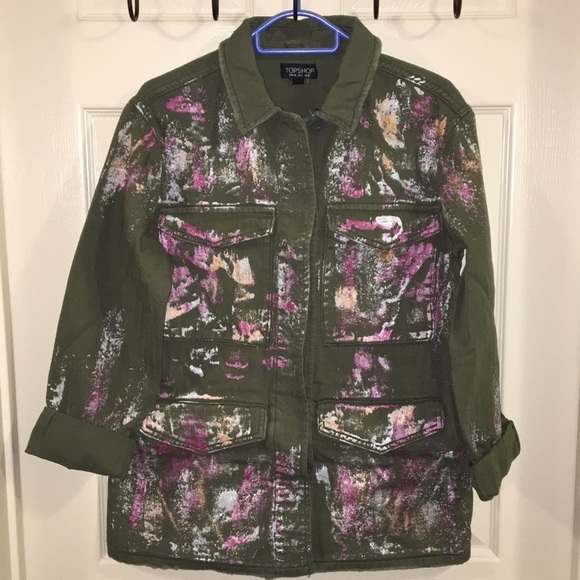 NWT Top shop Ethan Metallic foil jacket Size US4 - Picture 3 of 8